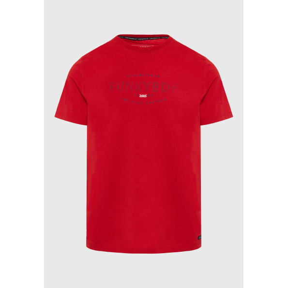 Ανδρικό t-shirt FUNKY BUDDHA  FBM009-094-04 κόκκινο  Ανδρικά