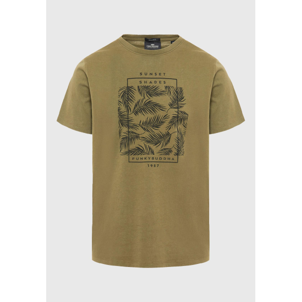 Ανδρικό t-shirt FUNKY BUDDHA FBM009-065-04 χακί Ανδρικά