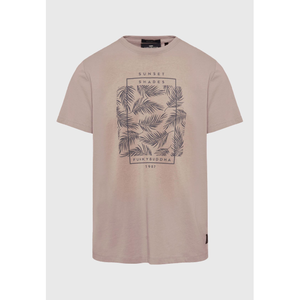 Ανδρικό t-shirt FUNKY BUDDHA FBM009-065-04 μπεζ Ανδρικά