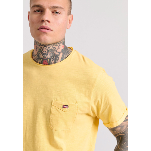 Ανδρικό t-shirt FUNKY BUDDHA FBM009-005-04 κίτρινο Ανδρικά