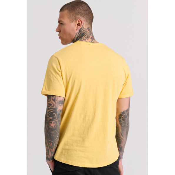 Ανδρικό t-shirt FUNKY BUDDHA FBM009-005-04 κίτρινο Ανδρικά