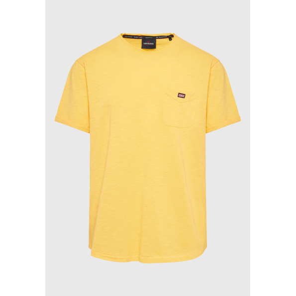 Ανδρικό t-shirt FUNKY BUDDHA FBM009-005-04 κίτρινο Ανδρικά