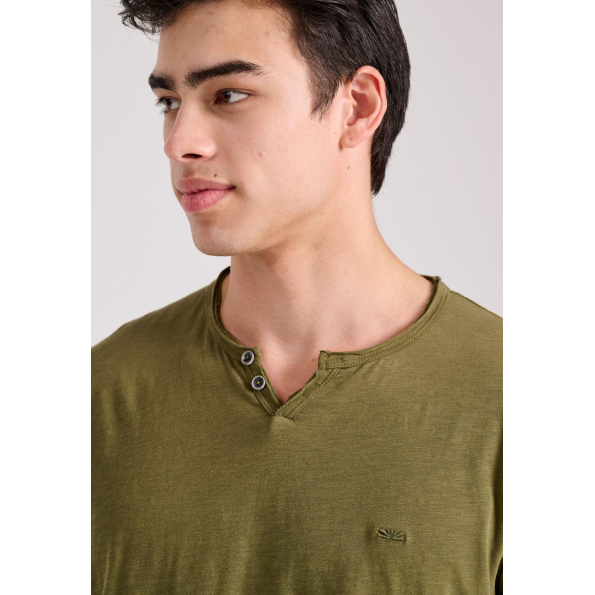 Ανδρικο t-shirt FUNKY BUDDHA FBM009-004-04 χακί Ανδρικά