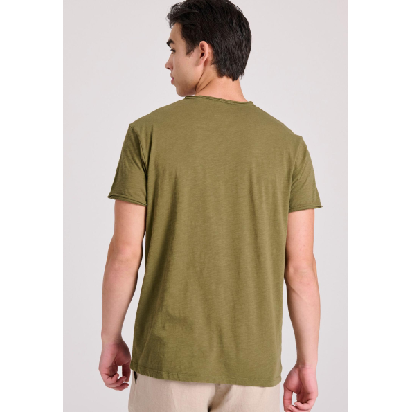 Ανδρικο t-shirt FUNKY BUDDHA FBM009-004-04 χακί Ανδρικά