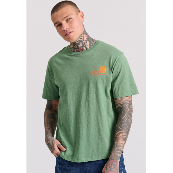 Aνδρικό t-shirt FUNKY BUDDHA FBM009-039-04 πράσινο