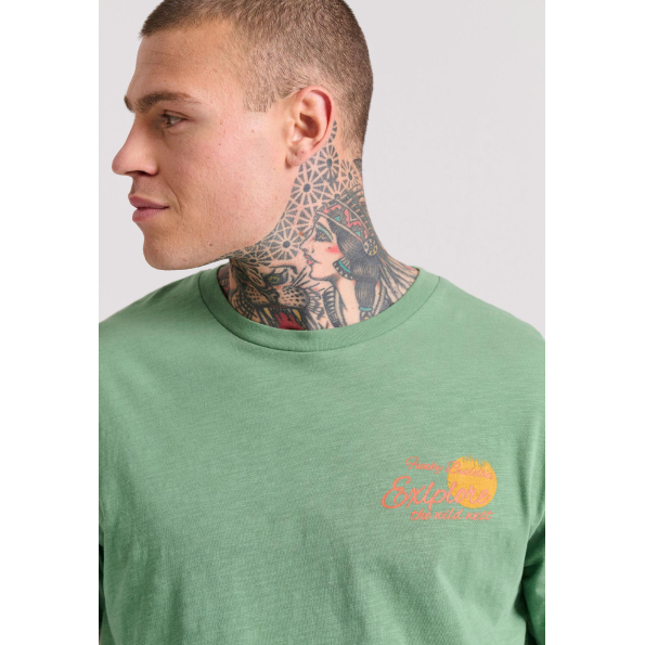 Aνδρικό t-shirt FUNKY BUDDHA FBM009-039-04 πράσινο Ανδρικά