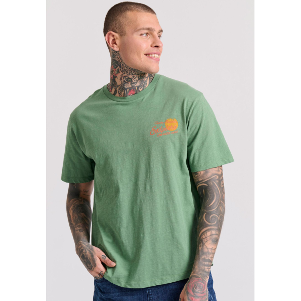 Aνδρικό t-shirt FUNKY BUDDHA FBM009-039-04 πράσινο Ανδρικά