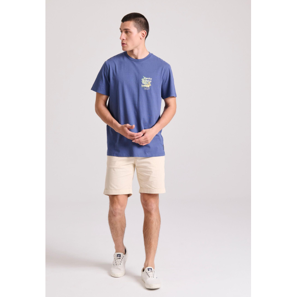Ανδρική chino βερμούδα FUNKY BUDDHA  FBM009-012-03 εκρού Ανδρικά