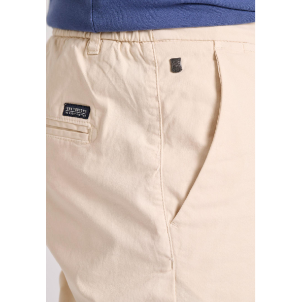 Ανδρική chino βερμούδα FUNKY BUDDHA  FBM009-012-03 εκρού Ανδρικά