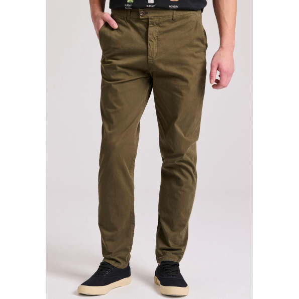 Ανδρικό chino παντελόνι FUNKY BUDDHA FBM009-019-02 χακί 