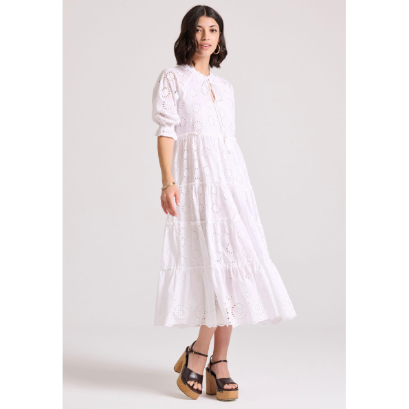 Γυναικείο maxi φόρεμα FUNKY BUDDHA FBL009-138-13 λευκό