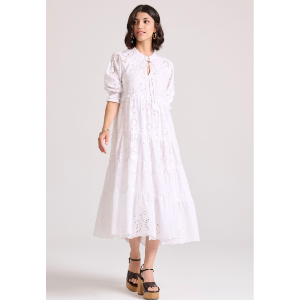 Γυναικείο maxi φόρεμα FUNKY BUDDHA FBL009-138-13 λευκό