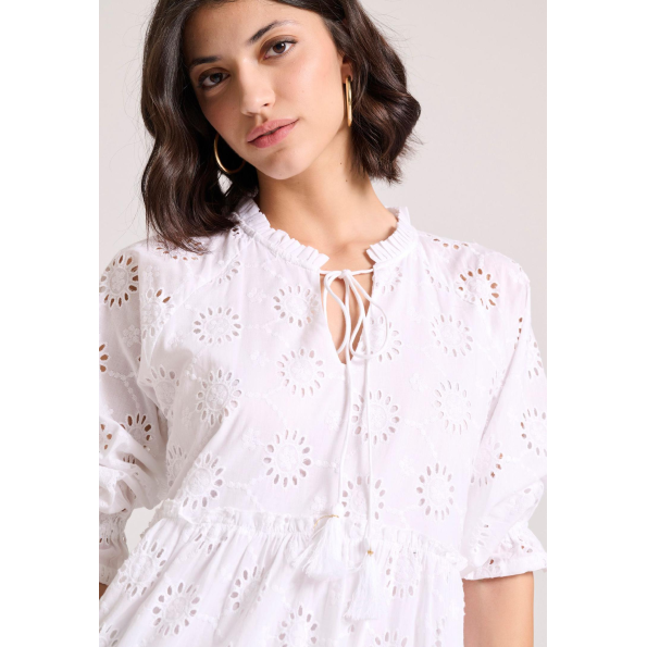 Γυναικείο maxi φόρεμα FUNKY BUDDHA FBL009-138-13 λευκό