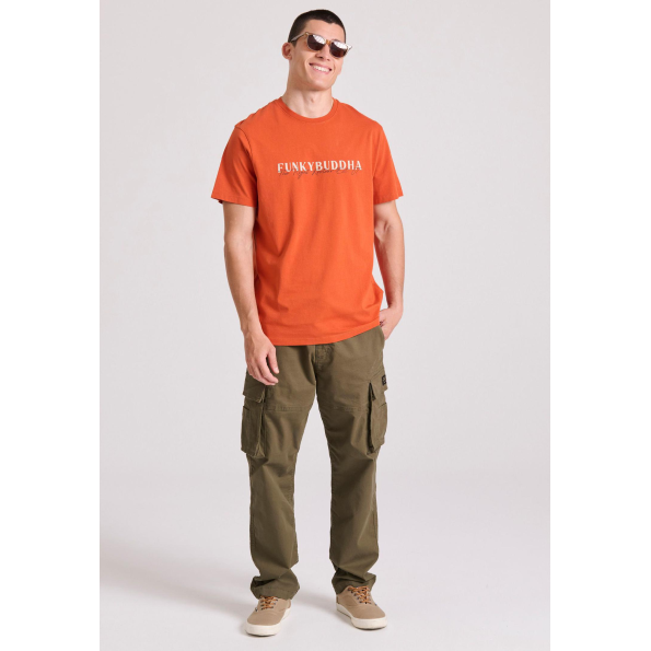 Ανδρικό t-shirt FUNKY BUDDHA FBM009-095-04 πορτοκαλί Ανδρικά