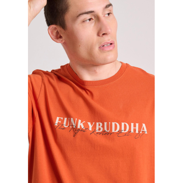Ανδρικό t-shirt FUNKY BUDDHA FBM009-095-04 πορτοκαλί Ανδρικά