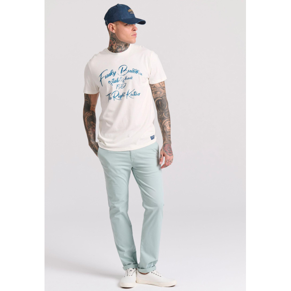 Ανδρικό t-shirt FUNKY BUDDHA FBM009-097-04 λευκό Ανδρικά
