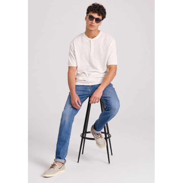 Ανδρικό t-shirt FUNKY BUDDHA FBM009-012-04 λευκό  Ανδρικά