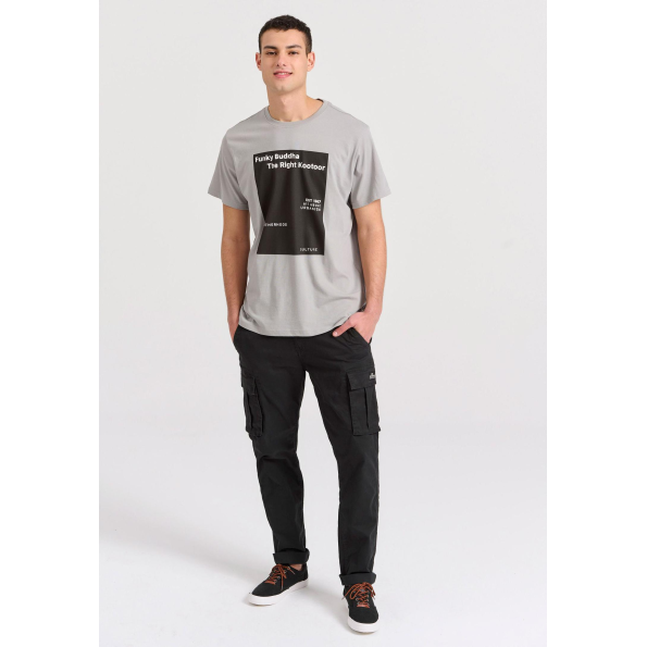 Ανδρικό t-shirt FUNKY BUDDHA FBM009-311-04 γκρι  Ανδρικά