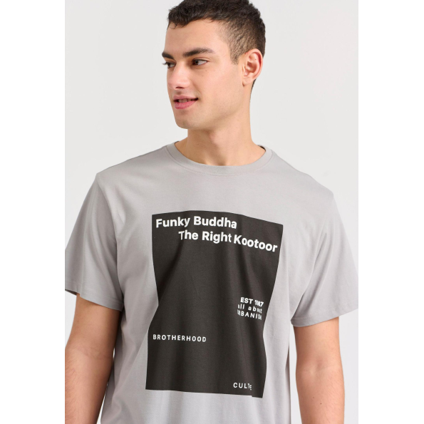Ανδρικό t-shirt FUNKY BUDDHA FBM009-311-04 γκρι  Ανδρικά