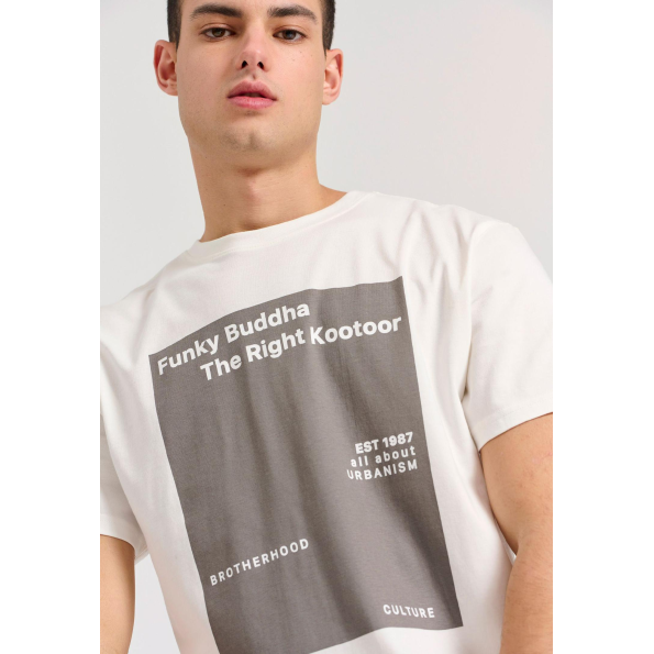 Ανδρικό t-shirt FUNKY BUDDHA FBM009-311-04 λεύκο Ανδρικά