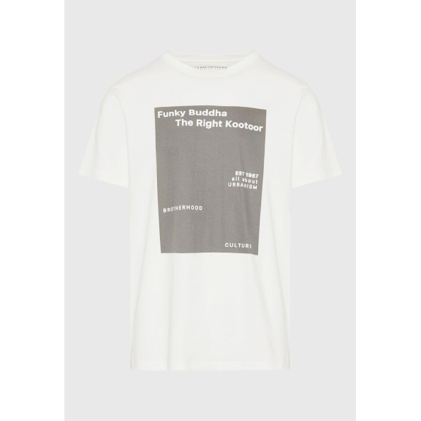 Ανδρικό t-shirt FUNKY BUDDHA FBM009-311-04 λεύκο Ανδρικά