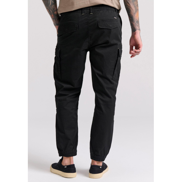 Ανδρικό cargo παντελόνι FUNKY BUDDHA  FBM009-034-02 μαύρο