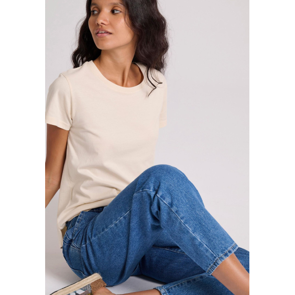 Γυναικείο t-shirt  FUNKY BUDDHA FBL009-103-04 μπεζ Γυναικεία