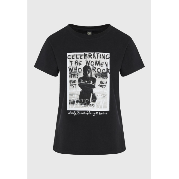 Γυναικείο t-shirt  FUNKY BUDDHA FBL009-124-04 μαύρο Γυναικεία