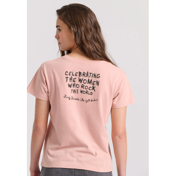 Γυναικείο t-shirt FUNKY BUDDHA  FBL009-124-04 ροζ