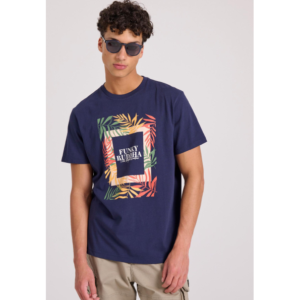 Ανδρικό t-shirt FUNKY BUDDHA FBM009-068-04 μπλε