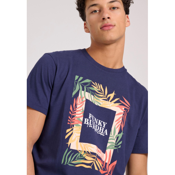 Ανδρικό t-shirt FUNKY BUDDHA FBM009-068-04 μπλε Ανδρικά