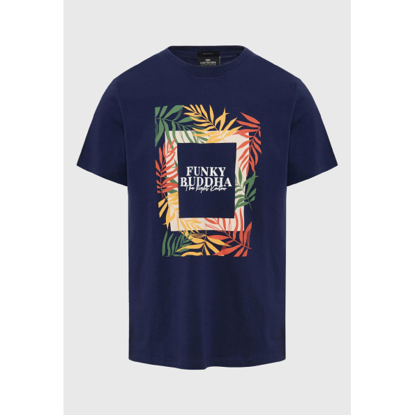 Ανδρικό t-shirt FUNKY BUDDHA FBM009-068-04 μπλε Ανδρικά