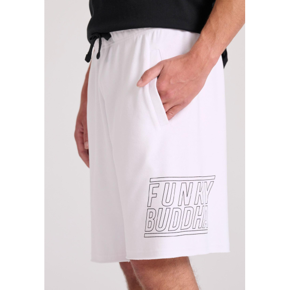 Ανδρική αθλητική βερμούδα FUNKY BUDDHA FBM009-051-03 λευκή Ανδρικά
