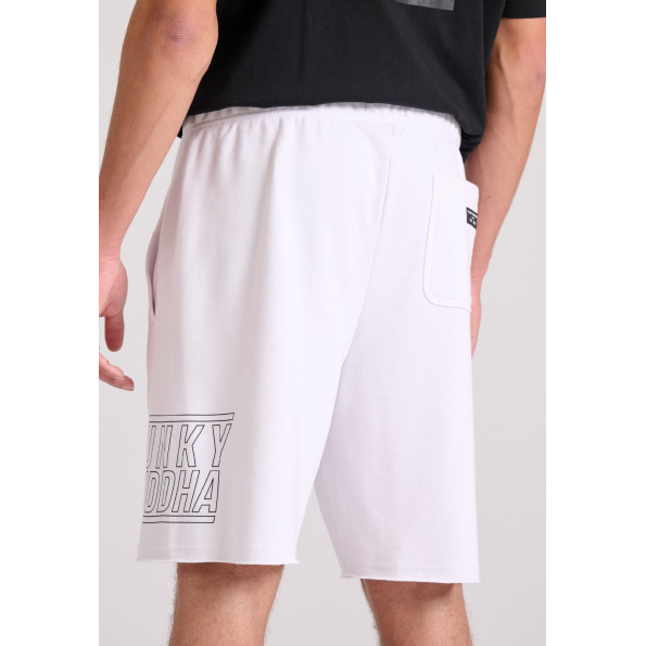 Ανδρική αθλητική βερμούδα FUNKY BUDDHA FBM009-051-03 λευκή Ανδρικά