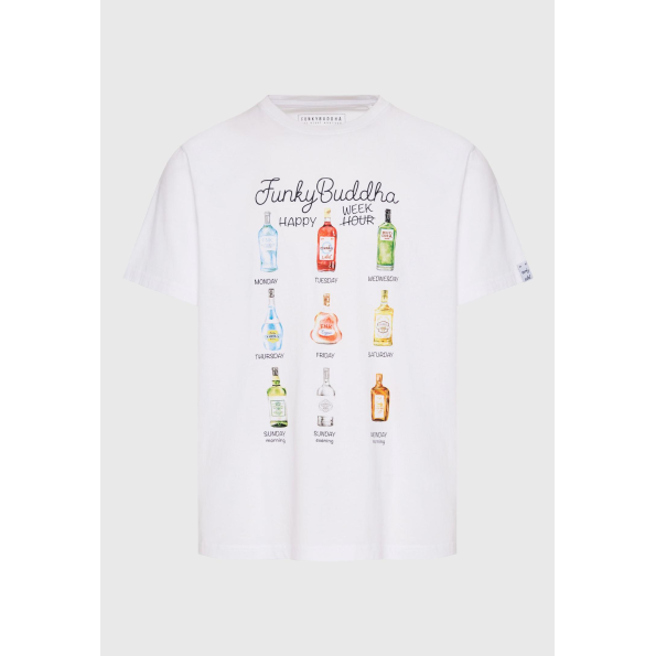 Ανδρικό t-shirt FUNKY BUDDHA FBM009-304-04 λευκό Ανδρικά