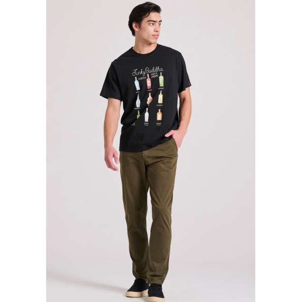 Ανδρικό t-shirt FUNKY BUDDHA FBM009-304-04 μαύρο Ανδρικά