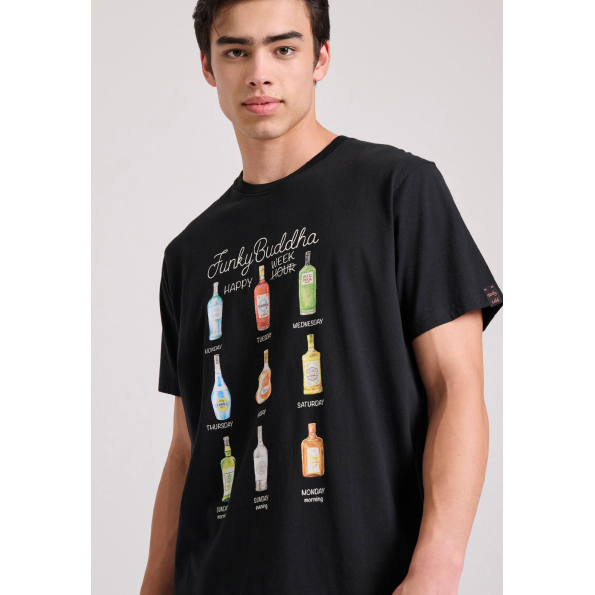 Ανδρικό t-shirt FUNKY BUDDHA FBM009-304-04 μαύρο Ανδρικά