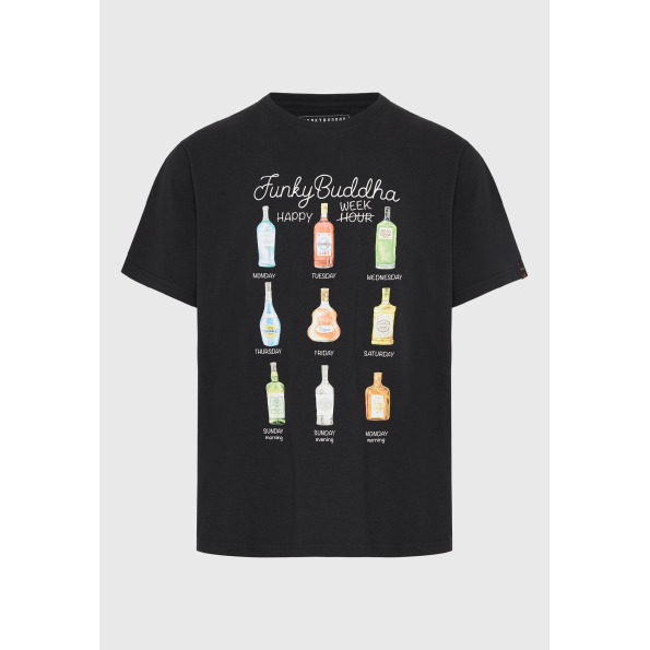 Ανδρικό t-shirt FUNKY BUDDHA FBM009-304-04 μαύρο Ανδρικά