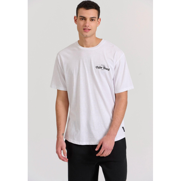 Ανδρικό t-shirt FUNKY BUDDHA FBM009-062-04 λευκό