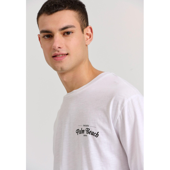 Ανδρικό t-shirt FUNKY BUDDHA FBM009-062-04 λευκό Ανδρικά