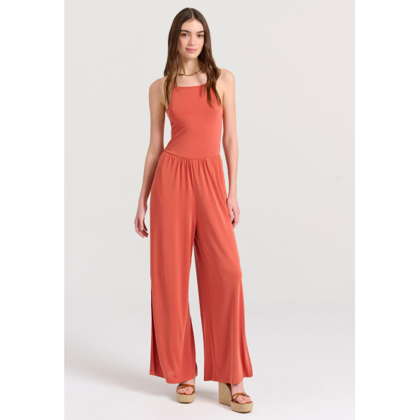 Γυναικεία ολόσωμη φόρμα FUNKY BUDDHA FBL009-101-12 κόκκινη