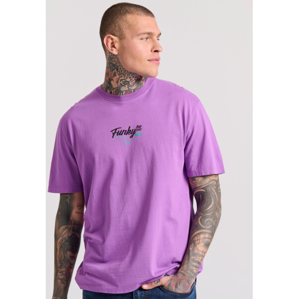 Aνδρικό t-shirt FUNKY BUDDHA  FBM009-035-04 μοβ