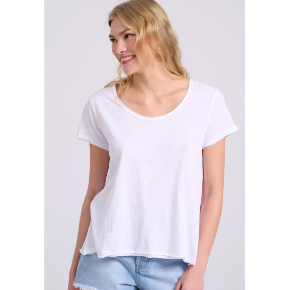 Γυναικείο t-shirt FUNKY BUDDHA FBL009-101-04 λευκό
