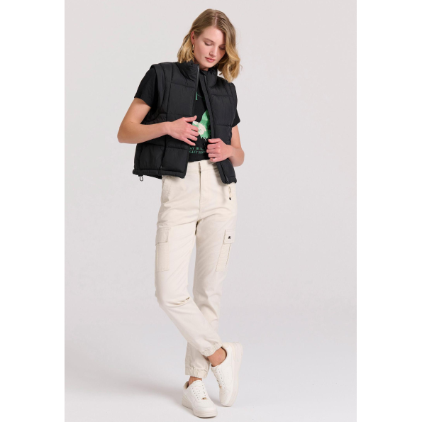 Γυναικείο αμάνικο μπουφάν FUNKY BUDDHA FBL009-101-01 μαύρο