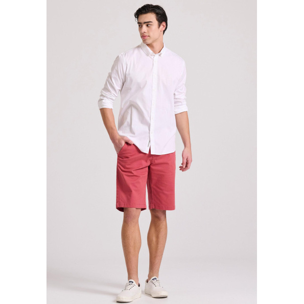 Ανδρικό πουκάμισο FUNKY BUDDHA garment dyed  FBM009-015-05 λευκό  Ανδρικά