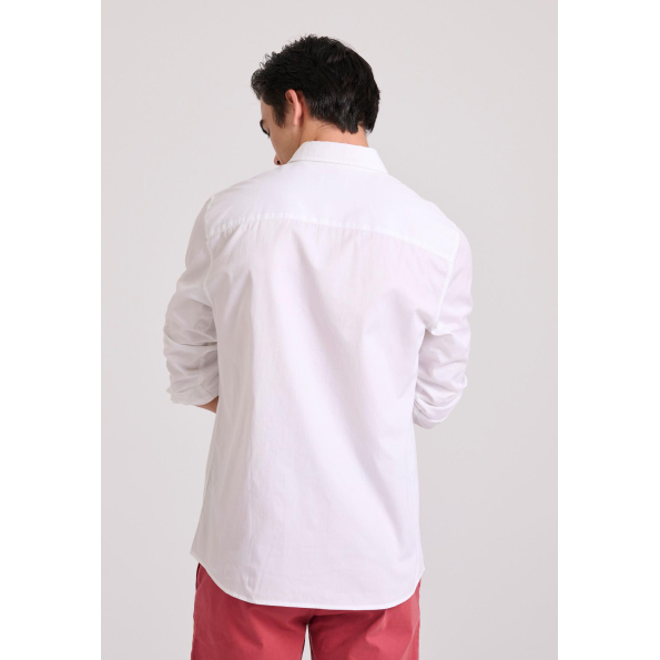 Ανδρικό πουκάμισο FUNKY BUDDHA garment dyed  FBM009-015-05 λευκό  Ανδρικά