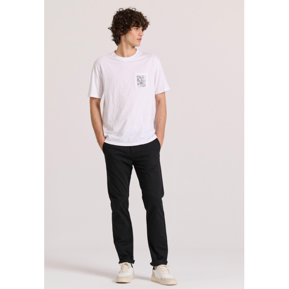 Ανδρικό t-shirt FUNKY BUDDHA  FBM009-066-04 λευκό  Ανδρικά