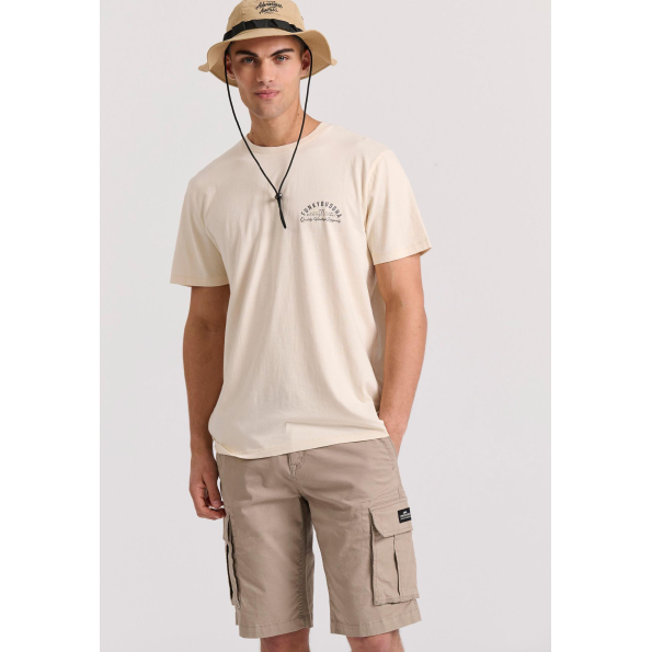 Ανδρικό t-shirt FUNKY BUDDHA FBM009-043-04 εκρού  Ανδρικά