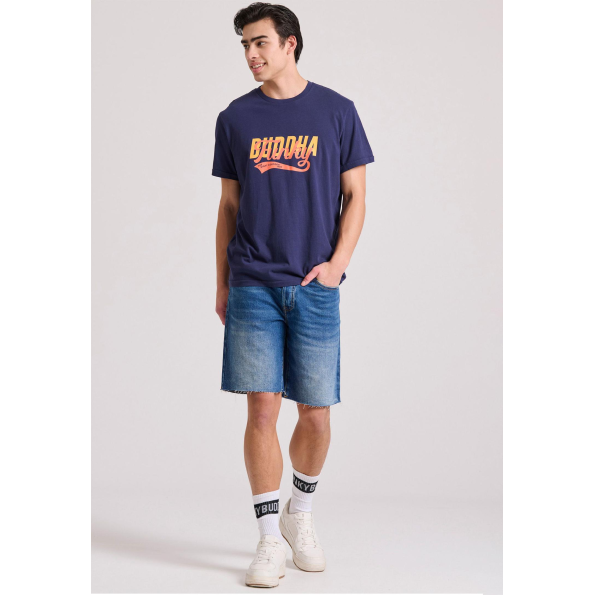 Ανδρικό t-shirt FUNKY BUDDHA FBM009-040-04 μπλε  Ανδρικά