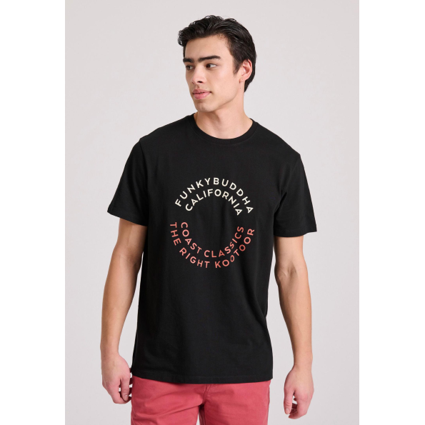 Ανδρικό t-shirt FUNKY BUDDHA FBM009-089-04 μαύρο